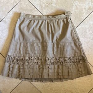 Joie Francis ruffle lambskin leather skirt.